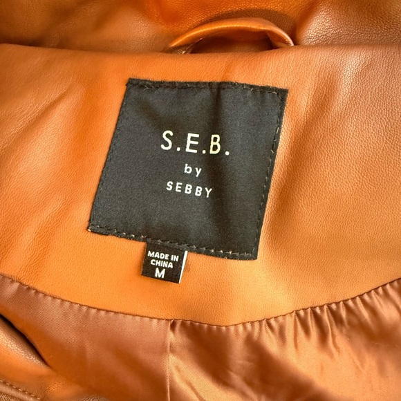 S.E.B. by Sebby Faux Leather Puffy Coat - Picture 3 of 5